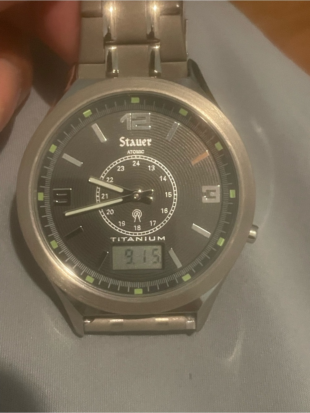 Stauer Titanium Hybrid Watch - Black Dial, Silver Titanium Case - Works